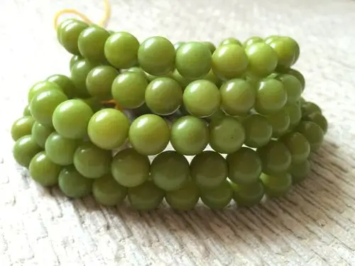 108颗染色绿菩提根圆珠8-12mm 绿色算盘珠菩提子 佛珠饰品配件