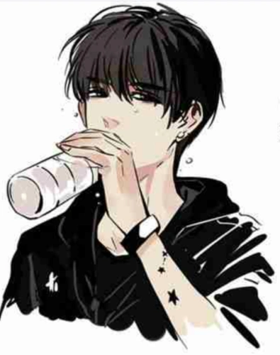 喝水 动漫头像男生