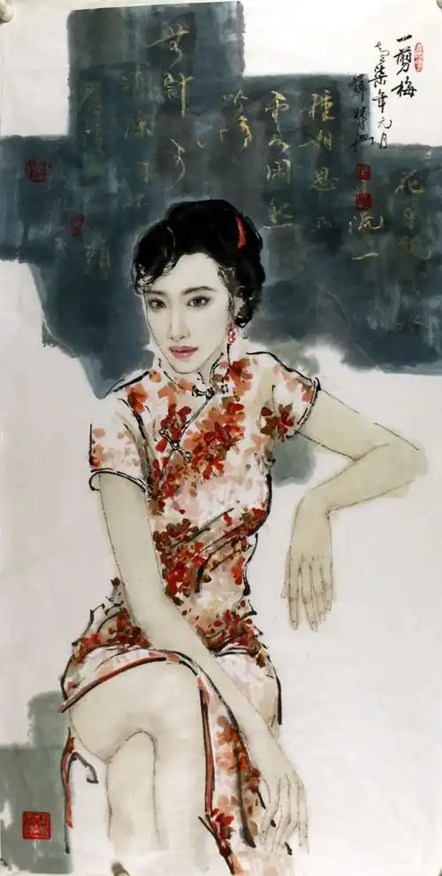 难得一见:薛林兴笔下的旗袍美女
