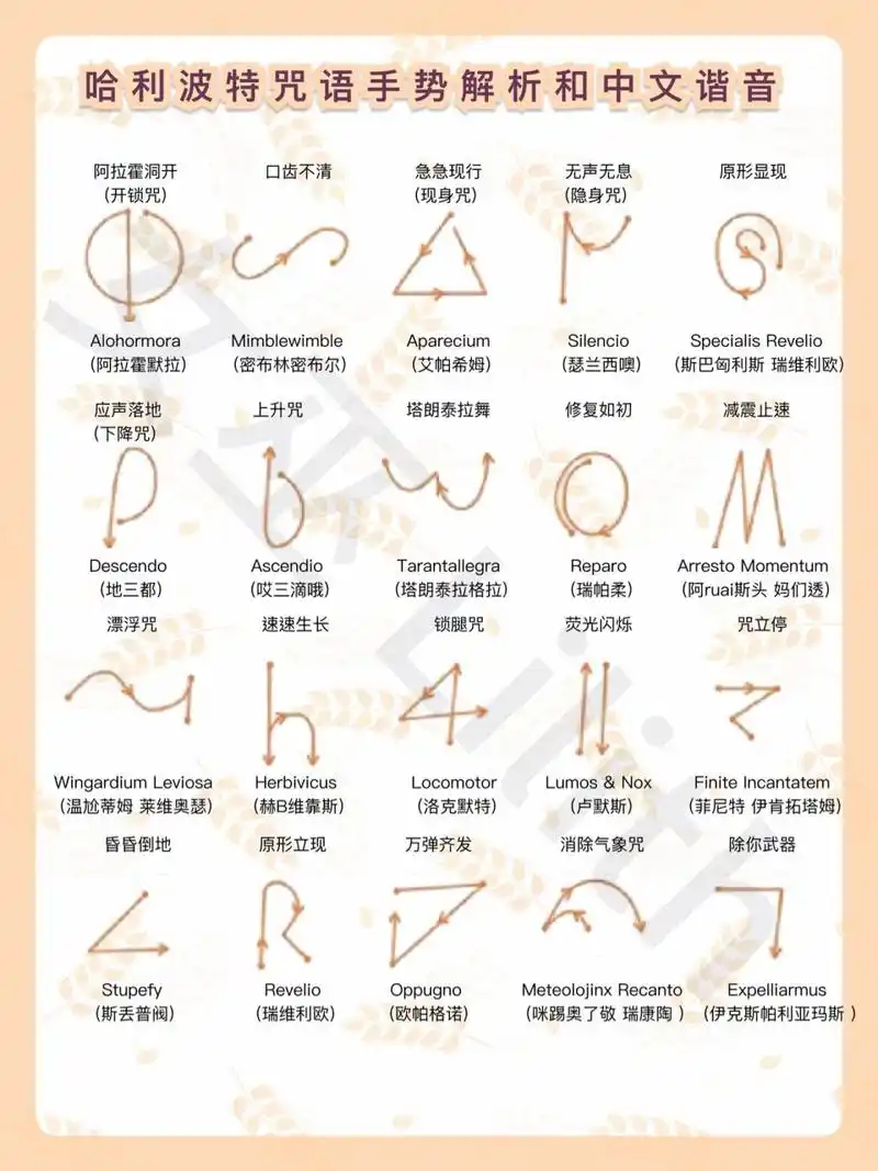 哈利波特咒语02手势和谐音!