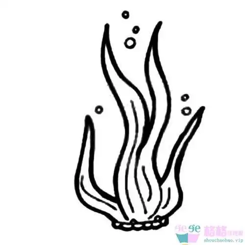 简笔画好看的海底海草简笔画图片教程步骤飘摇的海草简笔画图片简单