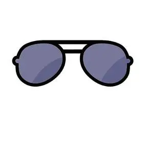 灰色简约眼镜墨镜卡通