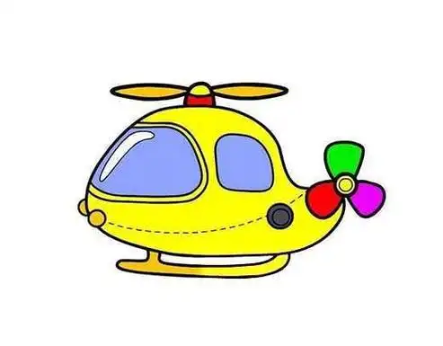 儿童绘画图片大全卡通直升飞机简笔画步骤图解