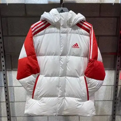 户外运动羽绒服gf0106adidas阿迪达斯三道杠鸭绒连帽男女冬季