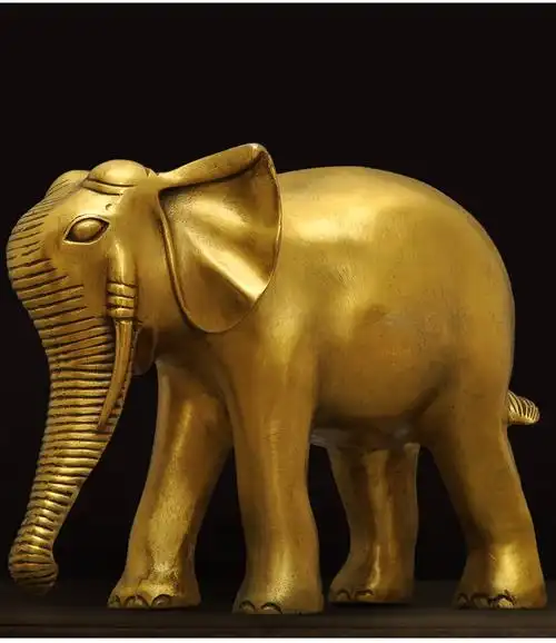 乾恋轻奢高端黄铜大象摆件招财吸水象家居客厅小象装饰吉象开业礼品