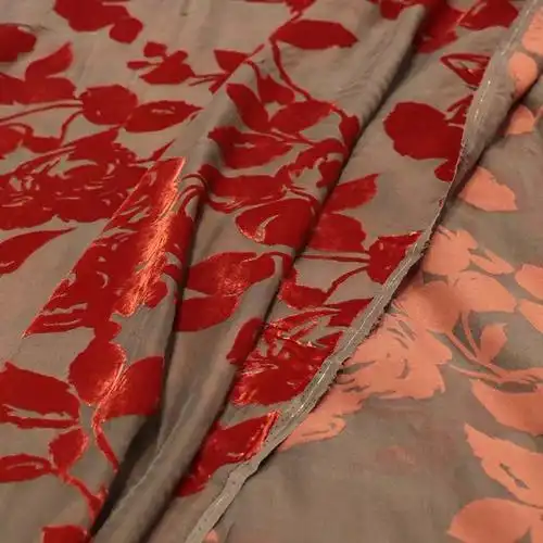 真丝烧花丝绒面料国风复古设计