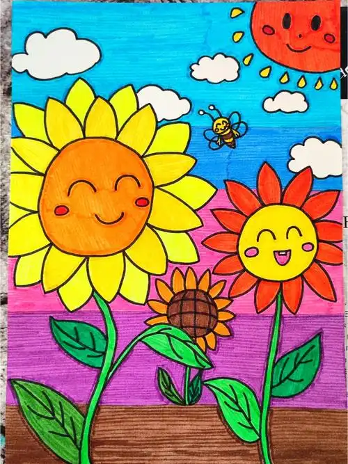 儿童画可爱的向日葵原创
