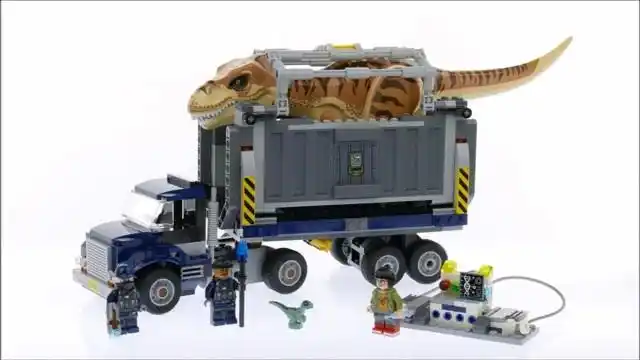 快速搭建乐高积木侏罗纪世界系列75933暴龙的运输