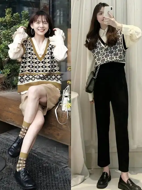 二,"毛背心"的搭配技巧