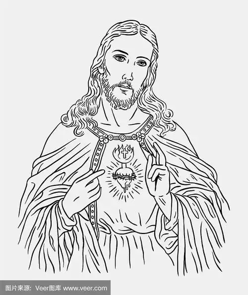 耶稣基督天主教的素描