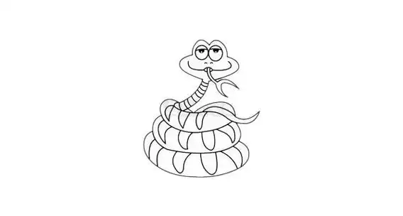 蟒蛇简笔画步骤图解教程