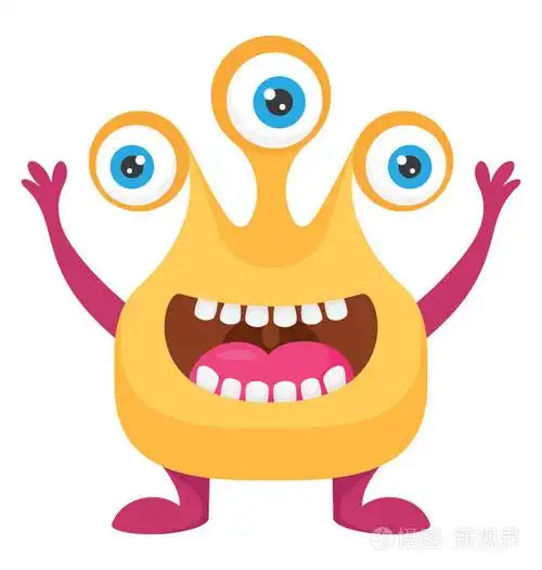 一个大的生物与不寻常的面孔有三只眼睛和笨重的身体刻画外星怪兽