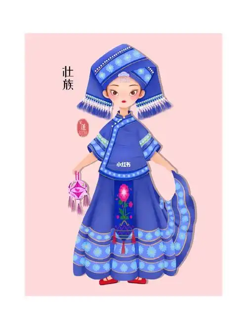 56个民族插画系列壮族