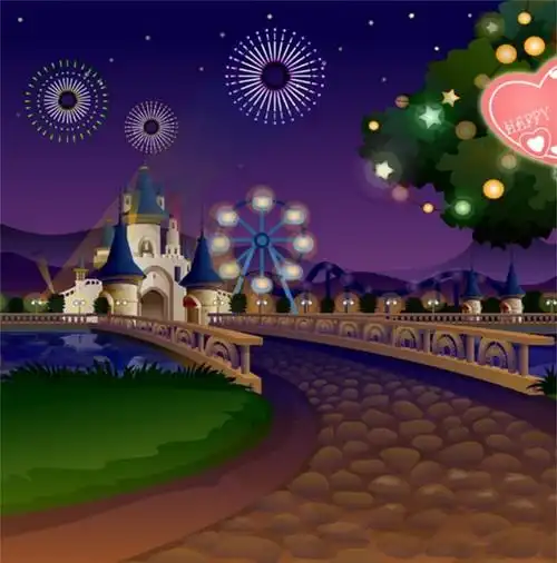 人像漫画背景图【漫画背景】夜晚的游乐园背影 - 搜点子客制化