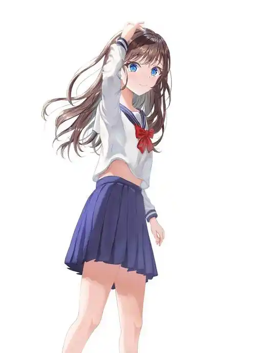 スマイルpian的水手服少女插画图片