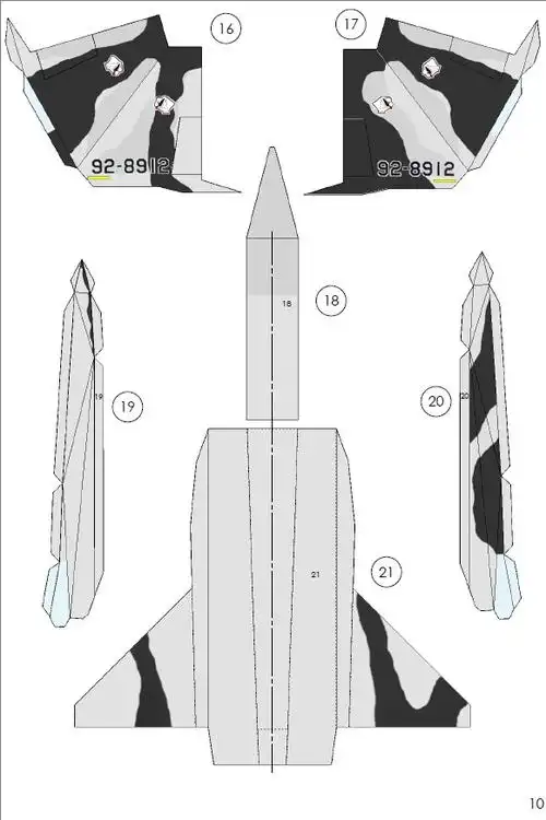 纸战斗机 视频: 能飞的战斗机纸模型 f15 鹰 谁有这个图纸?
