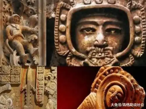 在玛雅的壁画中,更是发现了宇航员的踪影.