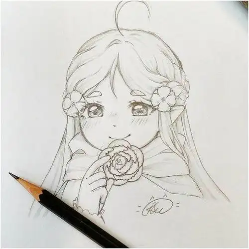 动漫人物手绘线稿图非常适合初学者临摹