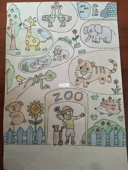 儿童简笔画动物园一