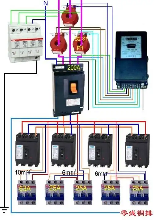 单相及三相四线电能表互感器接线图