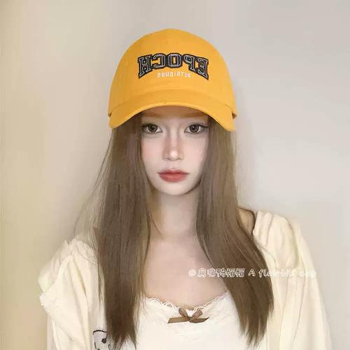 扁嘴鸭刺绣字母鸭舌帽子女春夏防晒潮款百搭休闲帽男士软顶棒球帽