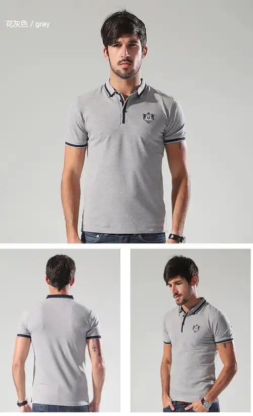 jessie van 美式男式polo衫 夏款透气休闲短袖立领翻领纯棉时尚品质
