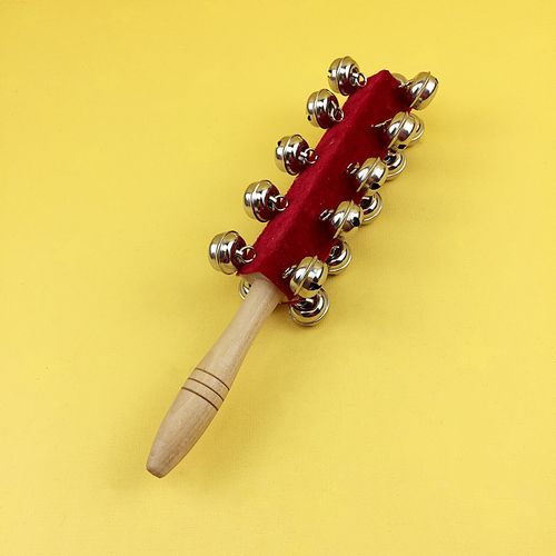 摇摇铃 宝宝玩具彩虹铃铛响铃串铃木质棒铃乐器幼儿园舞蹈活动道具 13