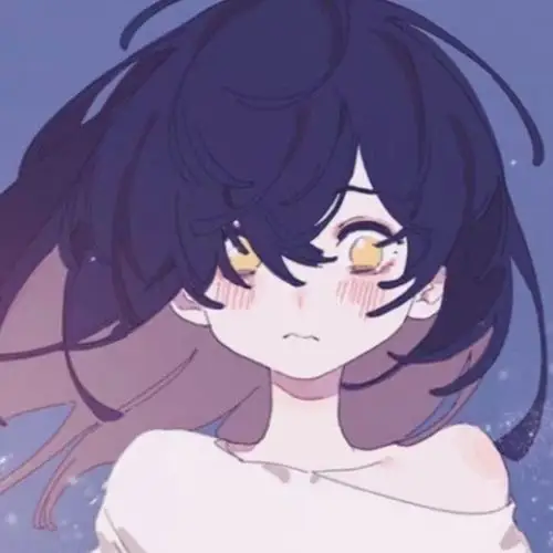 动漫头像 女漫头 蓝色 插画