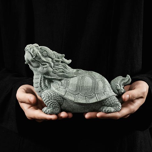 青砂石招财瑞兽神兽玄武家居客厅摆件创意鱼缸造景沉水造景摆设