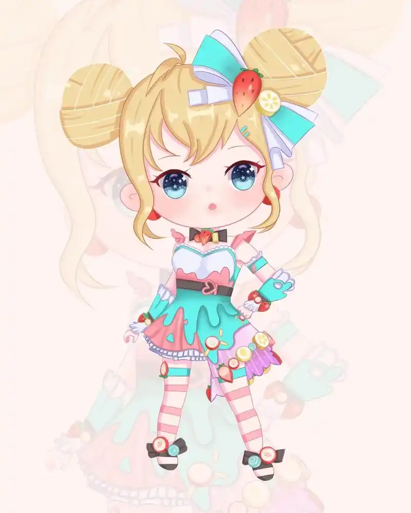 这也太可爱了吧!#王者荣耀q版人物 #孙尚香水果甜心 #q版 - 抖音