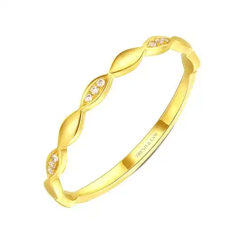 范琦珠宝镜面抛光手工k金戒指