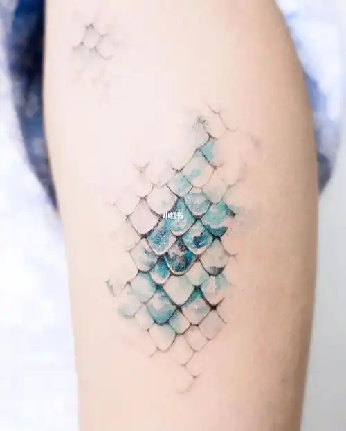 濮阳纹身  #女生纹身  #纹身  #人鱼鳞片妆  #鳞片纹身