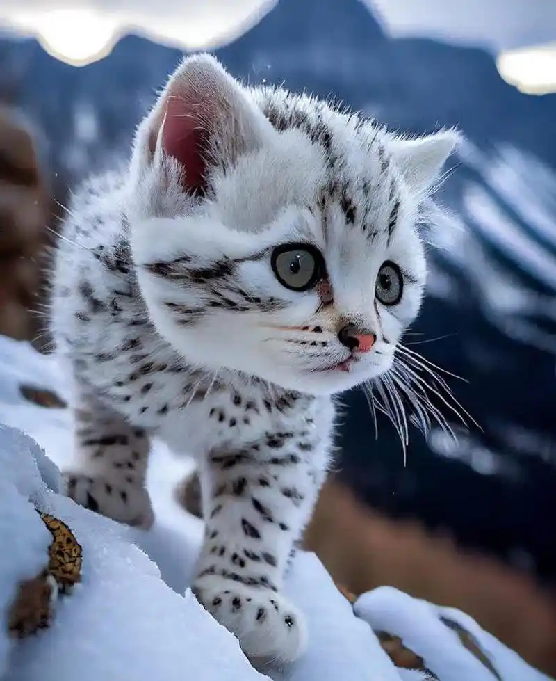 可爱的雪豹宝宝[左捂脸]