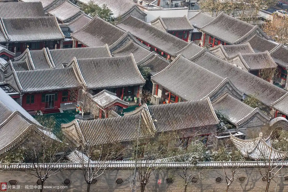 俯拍北京四合院