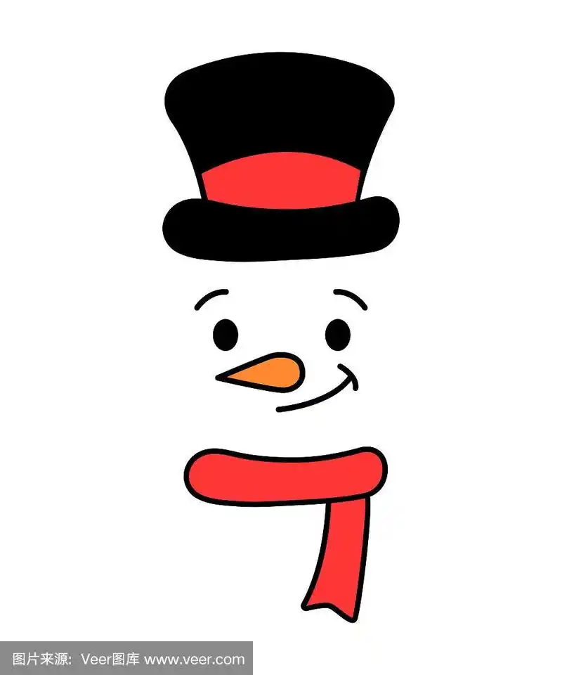 雪人的头.矢量插图孤立.