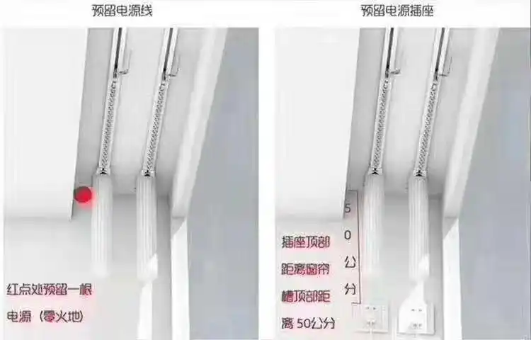 装电动窗帘!电源线怎么预留!欢迎朋友们收藏以下图片!