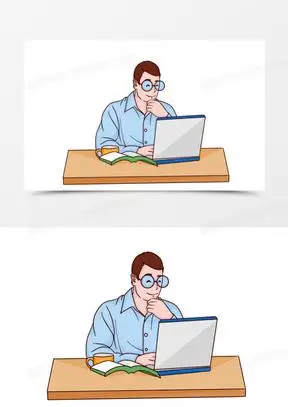 手绘工作中的程序员人物免抠元素