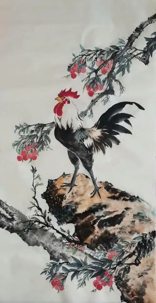 王兴民国画公鸡:二十幅国画公鸡,各个精品!快收藏