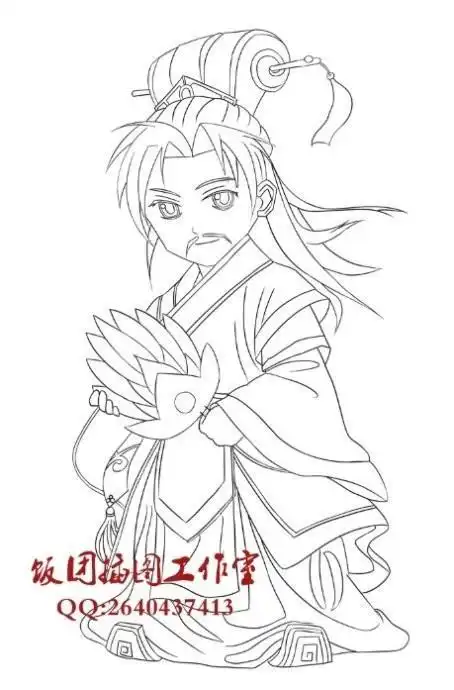 王者荣耀诸葛亮卡通简笔画