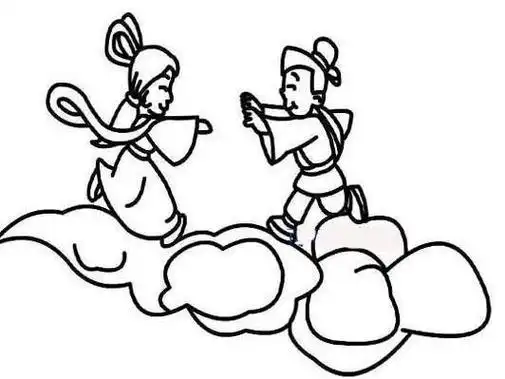 牛郎织女会七夕儿童画简笔画 简笔画图片大全-蒲城教育文学网