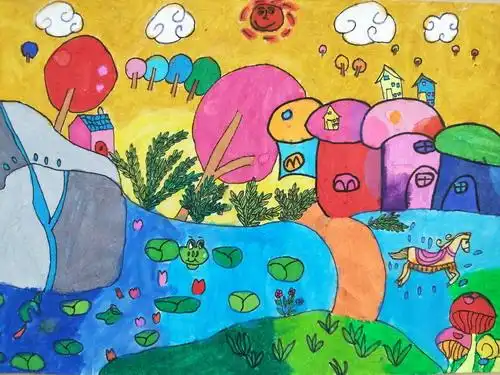 《美丽的风景画》/儿童书画作品《美丽的风景画》欣赏_中国少儿美术网