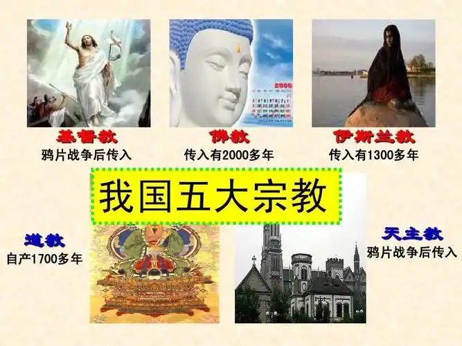 佛教 传入有2000多年 伊斯兰教 传入有1300多年 我国五大宗教 道教