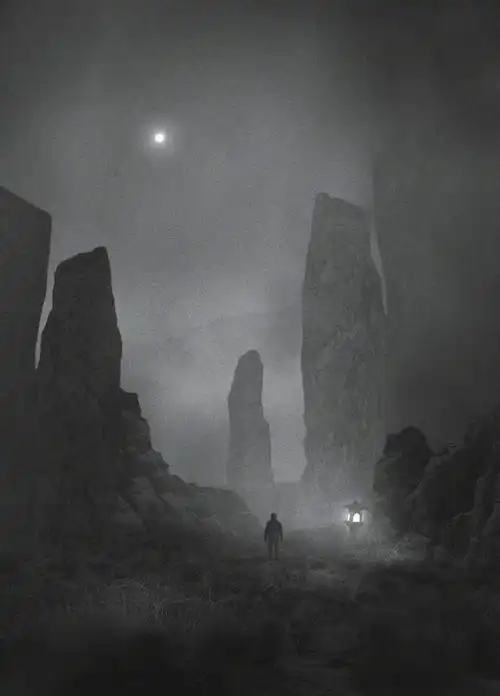 来自波兰艺术家 dawid planeta 暗黑风格插画作品 | minipeople.