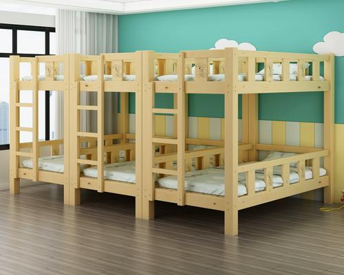 幼儿园床午休床托管班小学生午睡床实木儿童床高低床上下铺双层床