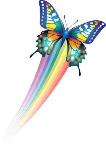 手绘彩虹彩色蝴蝶图案