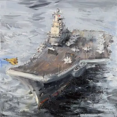 辽宁号(油画) 郑梵 作