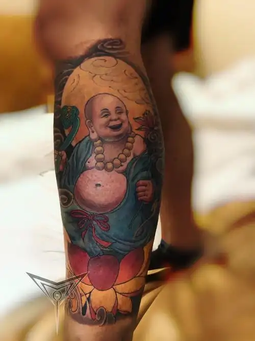 弥勒佛_纹身图案手稿图片_黑子的纹身作品集