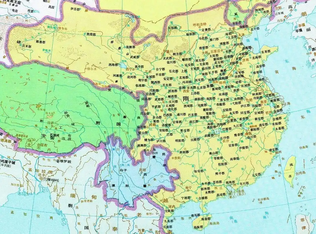 隋代地图(公元612年)