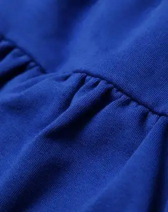 宝蓝色纯色毛圈布俏皮运动短裙裤