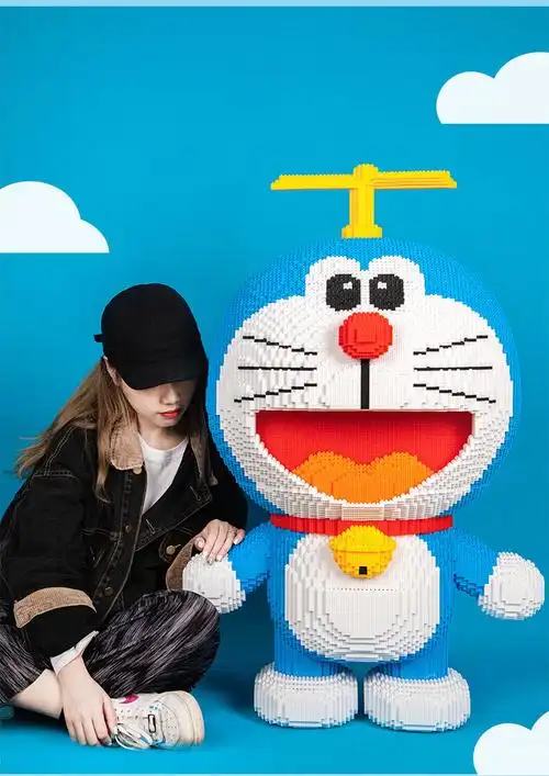 乐· 高哆啦a梦积木小颗粒益·智拼装玩具男女孩高难度3d立体拼图生日